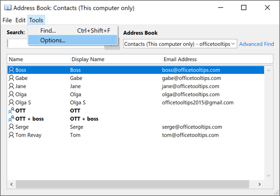 How To Change The Default Address Book Microsoft Outlook 365