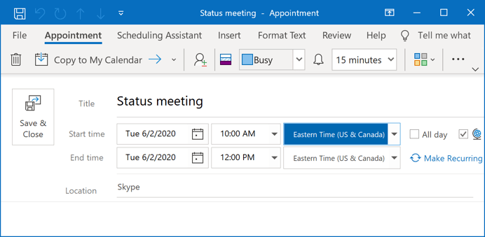 How To Create A Meeting For Different Time Zone In Outlook Microsoft 