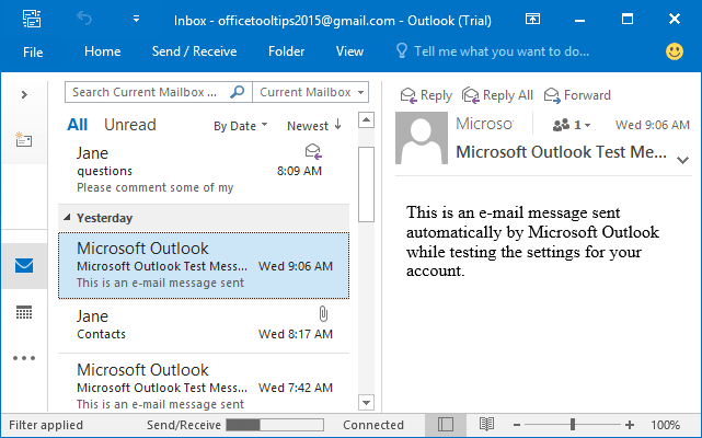 outlook for mac 2016 reading pane right blank