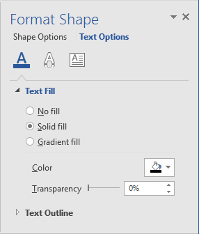 Format Shape in Word 2016