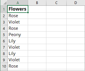 Data in Excel 365