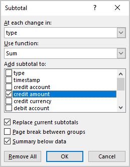 how to remove subtotals in excel