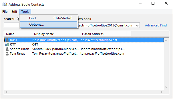 outlook-contact-address-book-options