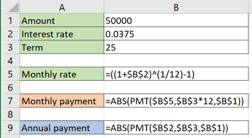 See the formulas in Excel 2016