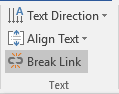 Break link in Word 2016