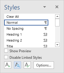 how to open style pane in word 2013