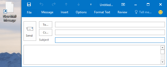 New message Outlook 2016