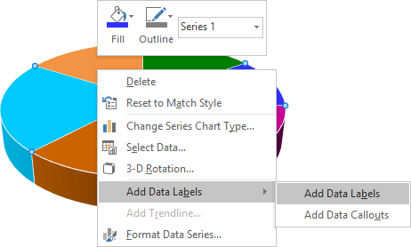 popup menu in Excel 2016