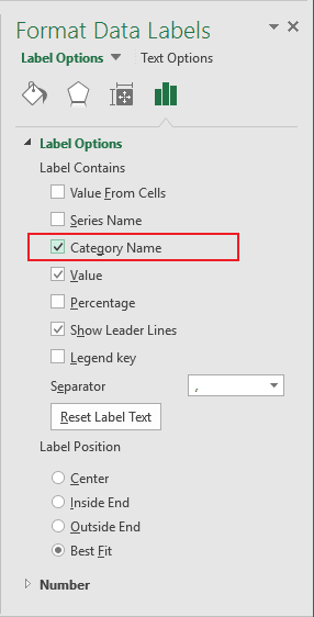 Format Data Labels in Excel 2016