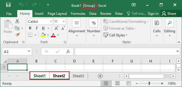 Grouping And Ungrouping Sheets Microsoft Excel 2016