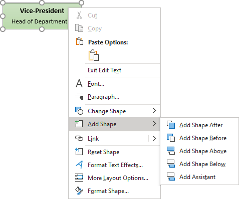 SmartArt Organizational chart popup in Word 365