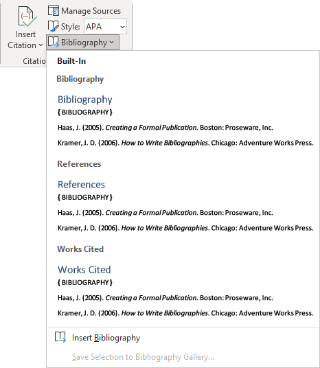 Create a Bibliography, References, or Work Cited - Microsoft Word 365