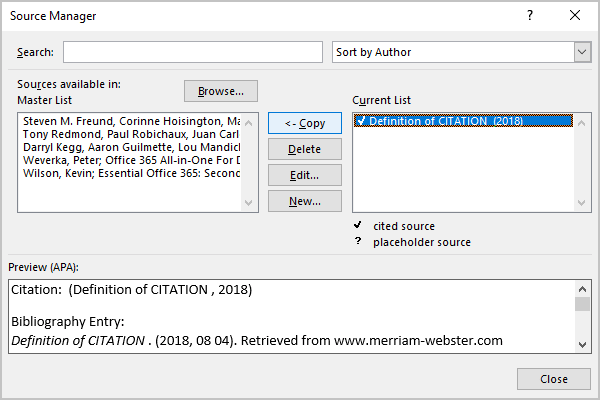 working with references in word for mac 365