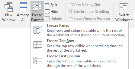 how do you freeze frame in excel