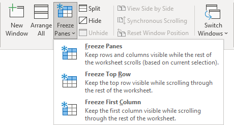 unhide first column in excel 2003