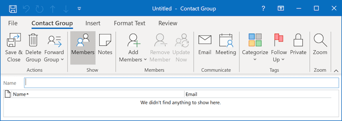 how to make group contacts in outlook