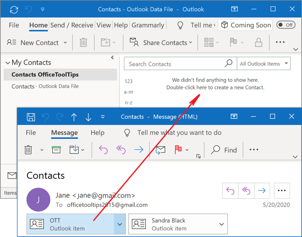 create a contact list in outlook 2016