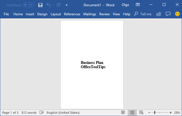 Align text vertically on the page - Microsoft Word 2016