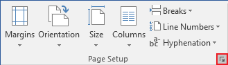 how to change vertical alignment in word 2016