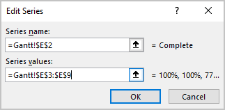 Edit Series dialog box in Excel 365