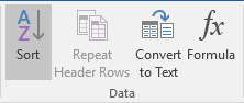 Data group in Word 2016