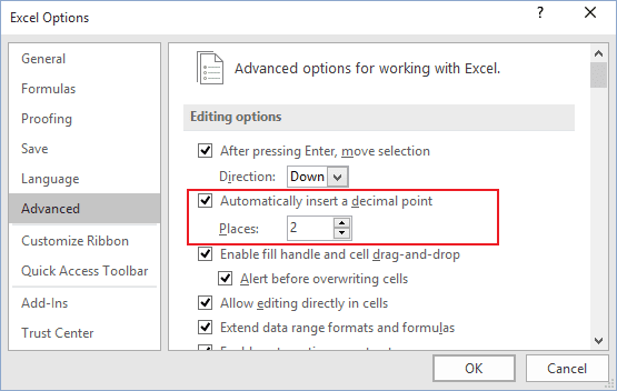 how-to-automatically-insert-a-decimal-point-to-number-in-excel