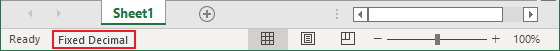 Excel 365 status bar