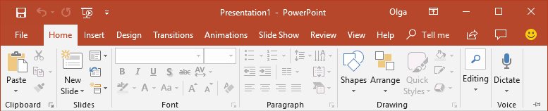 collapse-the-ribbon-to-get-more-space-on-screen-microsoft-powerpoint-2016