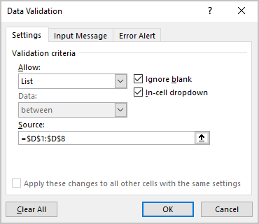 Creating a drop-down list in a cell - Microsoft Excel 365