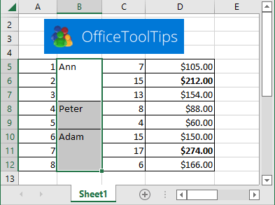 Paste values to unmerged cells in Excel 365