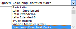 Symbols in Word 2016