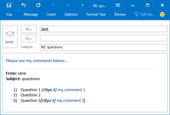 outlook insert horizontal line