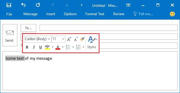 what is the mini toolbar in word