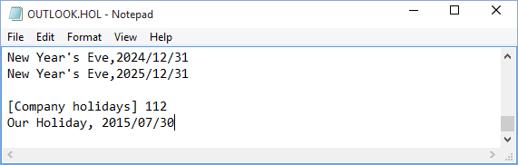 How to add custom holidays to the calendar Microsoft Outlook 2016