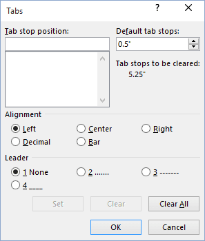 paragraph dialog box launcher word 2016