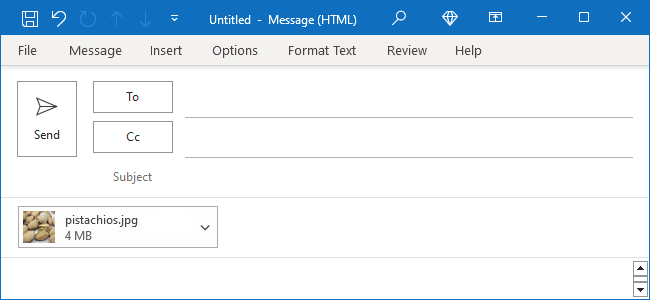 Example of an attached picture in Outlook 365