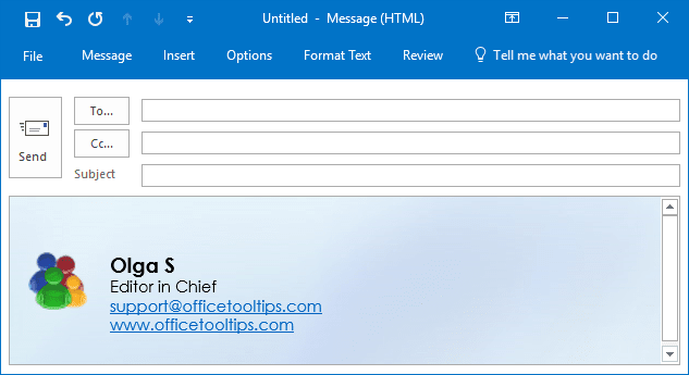 how add signature to outlook email 2016