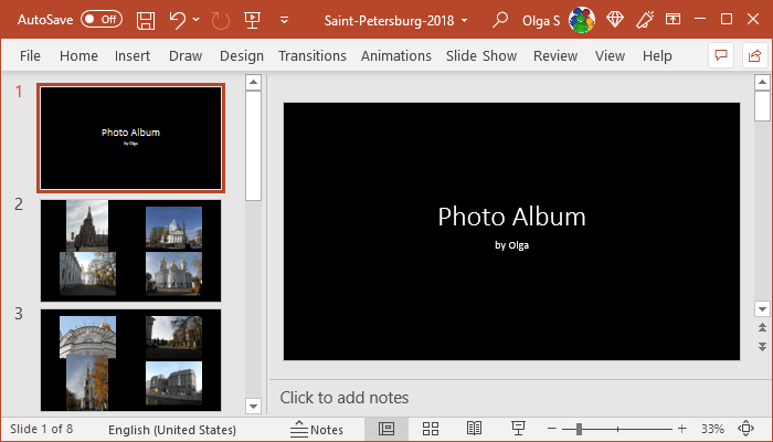 contemporary photo album powerpoint