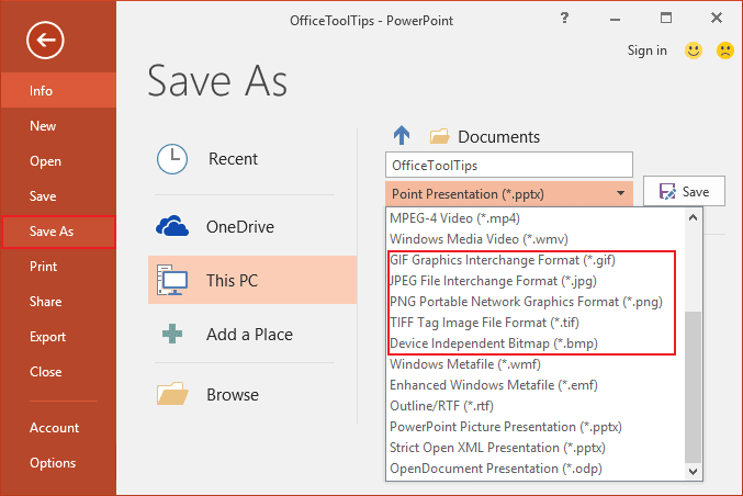 How To Save File In Powerpoint