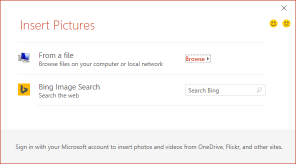 Insert picture in PowerPoint 2016