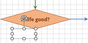 Textbox for Flow chart connector in Excel 365