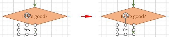 Hide background text in Flow chart connector in Excel 365