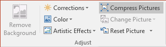 Adjust group in PowerPoint 2016