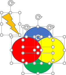 Example of several shapes in PowerPoint 2016