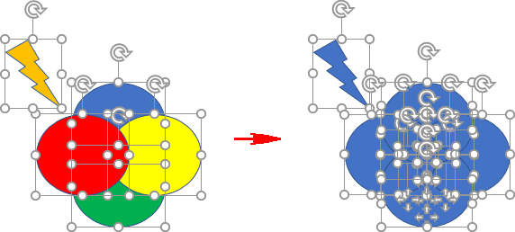 Fragment shapes in PowerPoint 2016