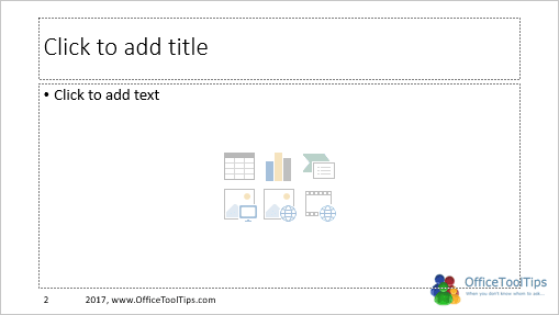 Master slide elements in PowerPoint 2016