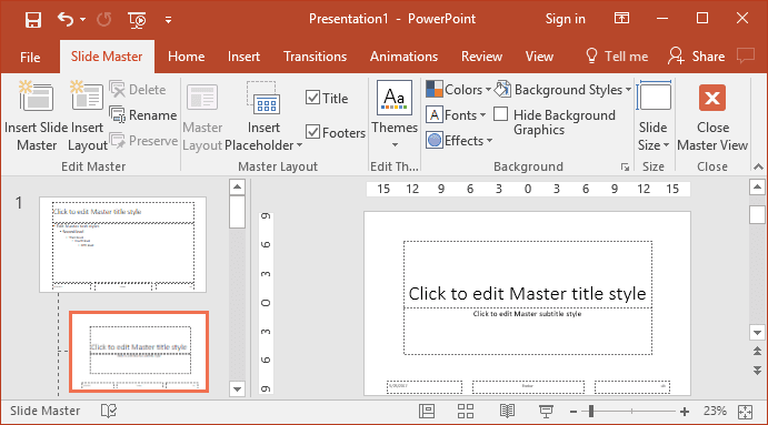 where is the slide master in powerpoint