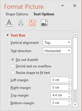 Format Picture pane in PowerPoint 2016