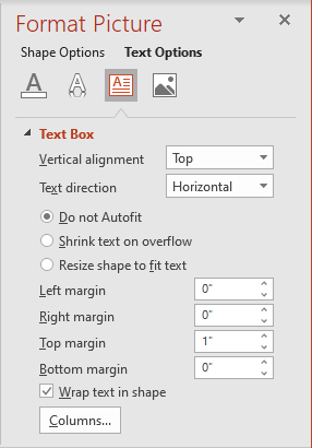 Format Picture pane in PowerPoint 365