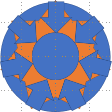 Seven arrows to the circle in PowerPoint 365